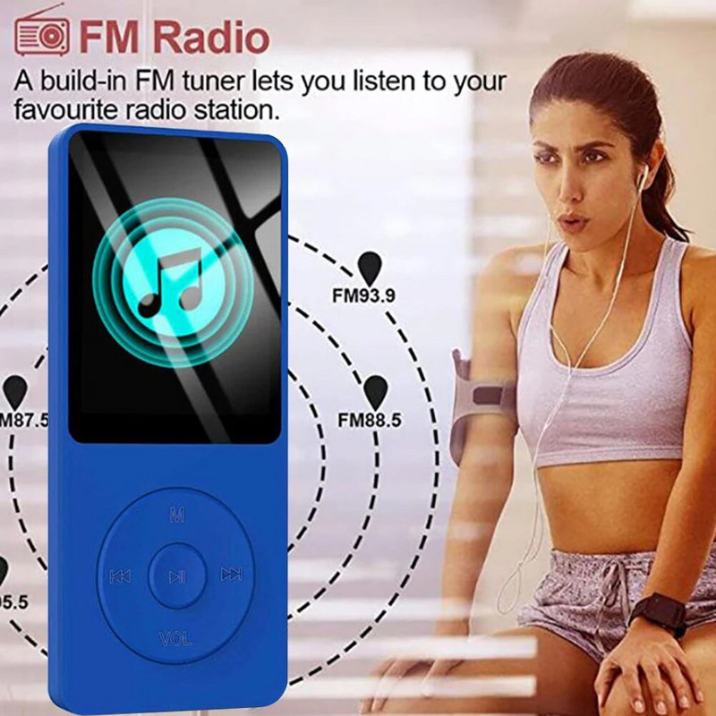 Muzica MP3 Player Ecran de 1,8 inchi Player muzical portabil Suport sunet HIFI Card TF 128G cu înregistrare video/voce/radio FM/carte electronică