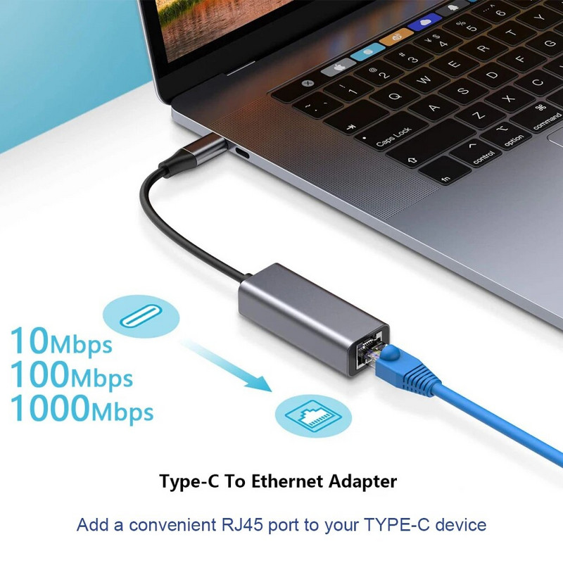 3.0 към 2.5G LAN Gigabit Ethernet адаптер RTL8156B 2500/1000/100Mbps USB C 3.1 RJ45 мрежова карта за лаптоп, настолен компютър