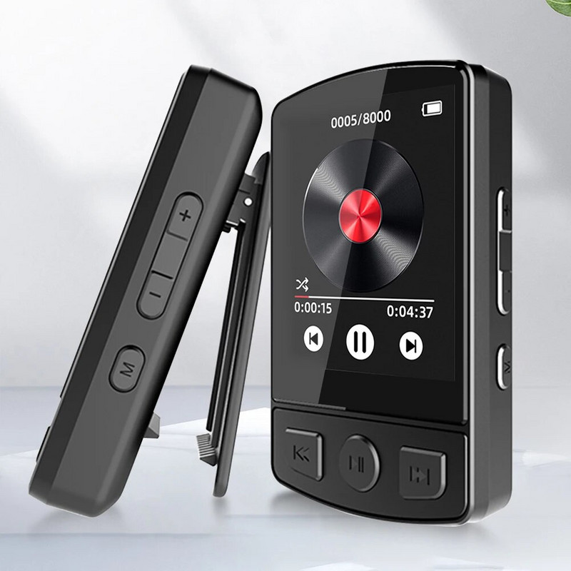Player MP3 Muzică Player MP3 Sunet HiFi Compatibil cu Bluetooth 5.2 Mini Music Player Buton Ecran de 1,8 inchi cu radio FM E-Book