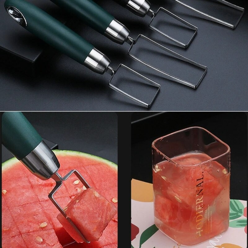 304 Nerūdijančio plieno arbūzų pjaustymo artefaktas Naujas vaisių daliklis, pjaustymo kubeliais įrankiai 85AD