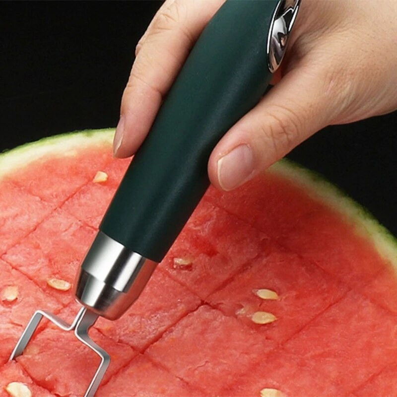 304 Nerūdijančio plieno arbūzų pjaustymo artefaktas Naujas vaisių daliklis, pjaustymo kubeliais įrankiai 85AD