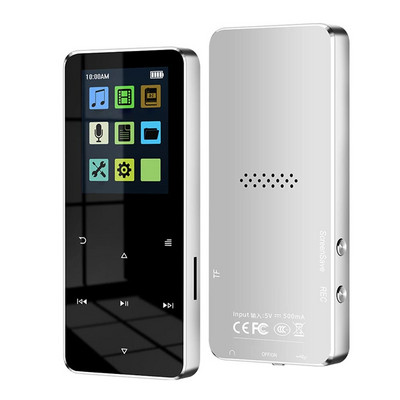 Naujas 1,8 colio metalinis jutiklinis MP3 MP4 muzikos grotuvas, suderinamas su „Bluetooth“, 5,0 FM radijas, vaizdo grotuvas, 8/32 GB el. knyga „Hifi“ grotuvas „Walkman“