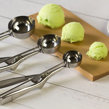 Από ανοξείδωτο χάλυβα Fruit Ball Scoop Digger Ice Cream Πολυλειτουργική κρέμα Καρπούζι Baller Stacks Spoon Home Kitchen Gadget