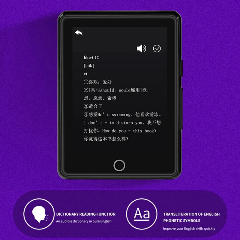 4/8/16/32 GB MP3 MP4 grotuvas 2,5 colio viso jutiklinio ekrano muzika MP3 MP4 grotuvas Su Bluetooth suderinamas 5.0 palaikymas FM radijas / el. knyga