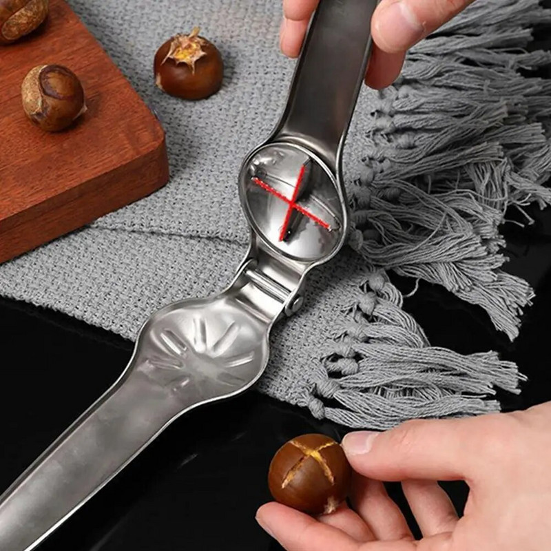 2-ühes roostevabast terasest kiir kastaniavaja kiirklamber Kreeka pähkli tangid lõikur pähklipuruja köögividinad tööriistatarvikud