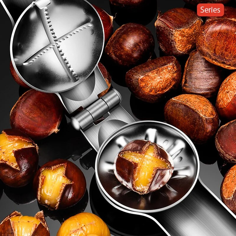 Deschizător de castane Agrafă pentru spărgător de nuci 304 din oțel inoxidabil Nucă Pecan Filbert Macadamia Fistic Cuțit Ustensile de bucătărie