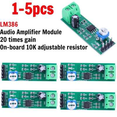 1-5gab LM386 audio pastiprinātāja modulis ar 200 reižu pastiprinājuma digitālo mono pastiprinātāja moduli 10K regulējami elektroniskie komponenti