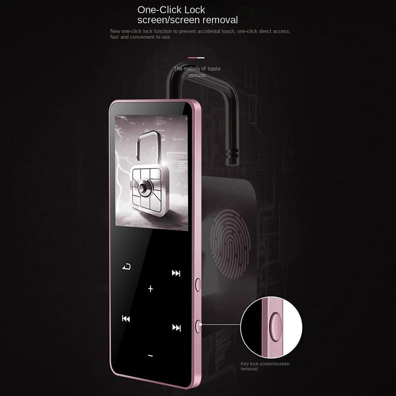 Jauna pārnēsājama HiFi Mp3 Mp4 Hifi mūzikas atskaņotāja Bluetooth saderīga atbalsta karte ar FM modinātāja e-grāmatas iebūvēto skaļruni