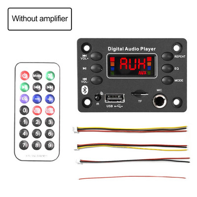 DC 7-16V Bluetooth 5.0 MP3 WMA WAV APE FLAC dekoderio plokštė 2*25W stiprintuvo modulis Automobilio garso mikrofonas Muzikos grotuvas Garsiakalbis Radijas