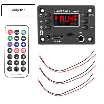 DC 7-16V Bluetooth 5.0 MP3 WMA WAV APE FLAC dekoderio plokštė 2*25W stiprintuvo modulis Automobilio garso mikrofonas Muzikos grotuvas Garsiakalbis Radijas