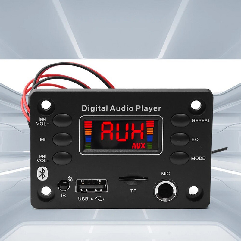 DC 7-16V Bluetooth 5.0 MP3 WMA WAV APE FLAC dekoodri plaat 2*25W võimendi moodul auto helimikrofon muusikapleier kõlar raadio