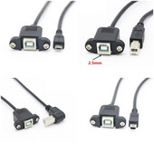 USB 2.0 B kištukinis ir USB B lizdas Spausdintuvo skydelio tvirtinimas prie mikro USB Mini usb tipo cmale ilgintuvo kabelio sraigtinės angos jungties laipsnis