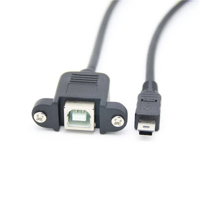 USB 2.0 B kištukinis ir USB B lizdas Spausdintuvo skydelio tvirtinimas prie mikro USB Mini usb tipo cmale ilgintuvo kabelio sraigtinės angos jungties laipsnis