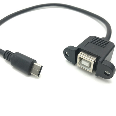 USB 2.0 B kištukinis ir USB B lizdas Spausdintuvo skydelio tvirtinimas prie mikro USB Mini usb tipo cmale ilgintuvo kabelio sraigtinės angos jungties laipsnis