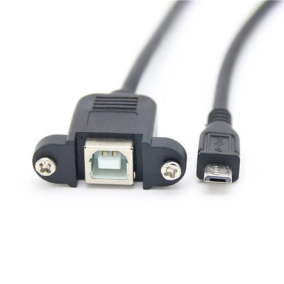 USB 2.0 B kištukinis ir USB B lizdas Spausdintuvo skydelio tvirtinimas prie mikro USB Mini usb tipo cmale ilgintuvo kabelio sraigtinės angos jungties laipsnis