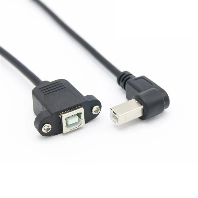 USB 2.0 B vīrišķais uz USB B materiāls Printera paneļa stiprinājums pie Micro usb Mini usb tips-kvadrats pagarinātāja kabeļa skrūvējamā cauruma savienotāja pakāpe
