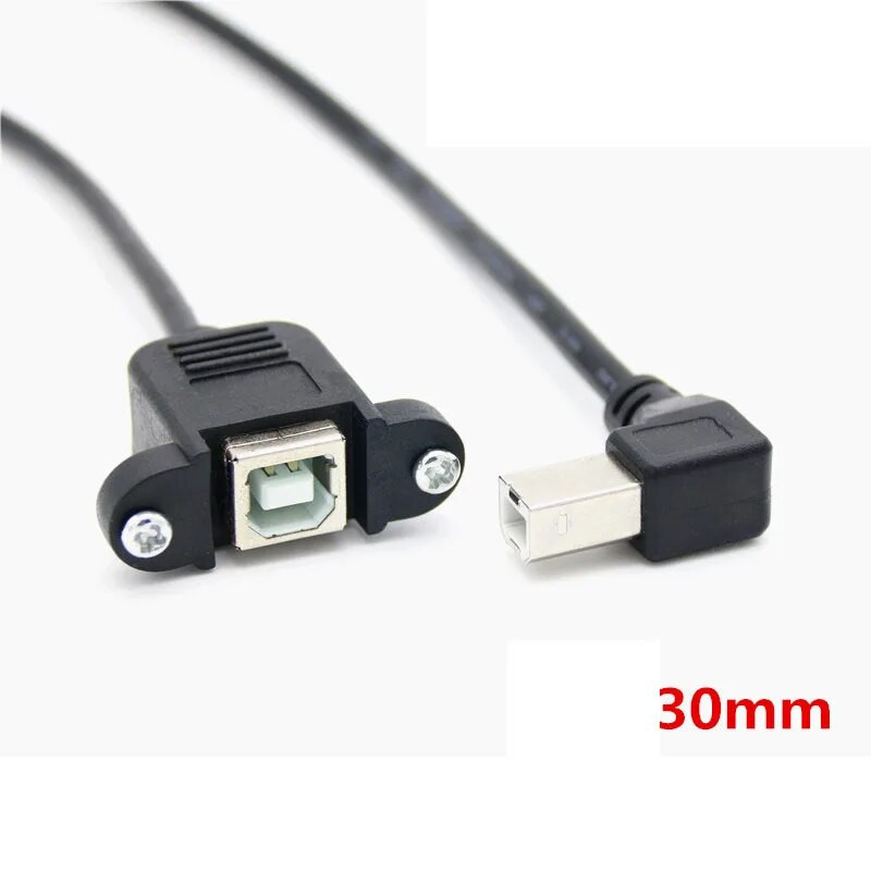 USB 2.0 B vīrišķais uz USB B materiāls Printera paneļa stiprinājums pie Micro usb Mini usb tips-kvadrats pagarinātāja kabeļa skrūvējamā cauruma savienotāja pakāpe