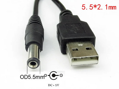 USB į DC maitinimo kabelio lizdas USB DC 2,0 * 0,6 mm 2,5 * 0,7 mm 3,5 * 1,35 mm 4,0 * 1,7 mm 5,5 * 2,1 mm 5 V nuolatinės srovės statinės lizdas USB maitinimo kabelio jungtis