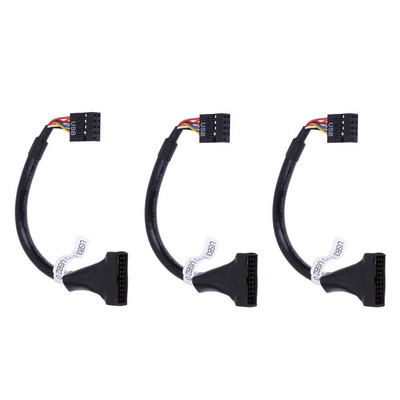 1–5 vnt Keitiklio adapteris USB 3.0 20 kontaktų kištukas į USB 2.0 9 kontaktų pagrindinės plokštės moteriškas kabelis USB3.0 lizdas iki 9 kontaktų USB2.0 kištukas