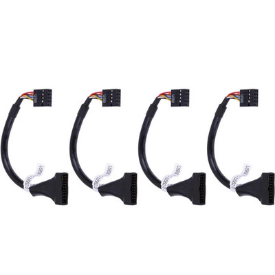 1–5 vnt Keitiklio adapteris USB 3.0 20 kontaktų kištukas į USB 2.0 9 kontaktų pagrindinės plokštės moteriškas kabelis USB3.0 lizdas iki 9 kontaktų USB2.0 kištukas