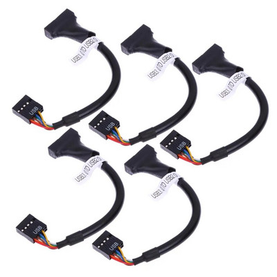 1–5 vnt Keitiklio adapteris USB 3.0 20 kontaktų kištukas į USB 2.0 9 kontaktų pagrindinės plokštės moteriškas kabelis USB3.0 lizdas iki 9 kontaktų USB2.0 kištukas