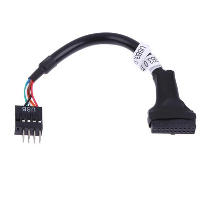 1–5 vnt Keitiklio adapteris USB 3.0 20 kontaktų kištukas į USB 2.0 9 kontaktų pagrindinės plokštės moteriškas kabelis USB3.0 lizdas iki 9 kontaktų USB2.0 kištukas