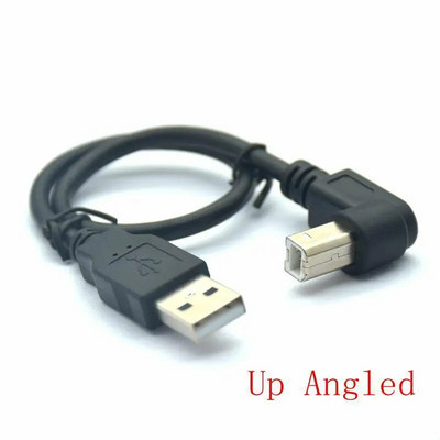 USB 2.0 A vīrs uz USB B cilpa B tips BM uz augšu un uz leju, pa labi un pa kreisi Printera skenera 90 grādu kabelis 50 cm 150 cm BM leņķiskais kabelis