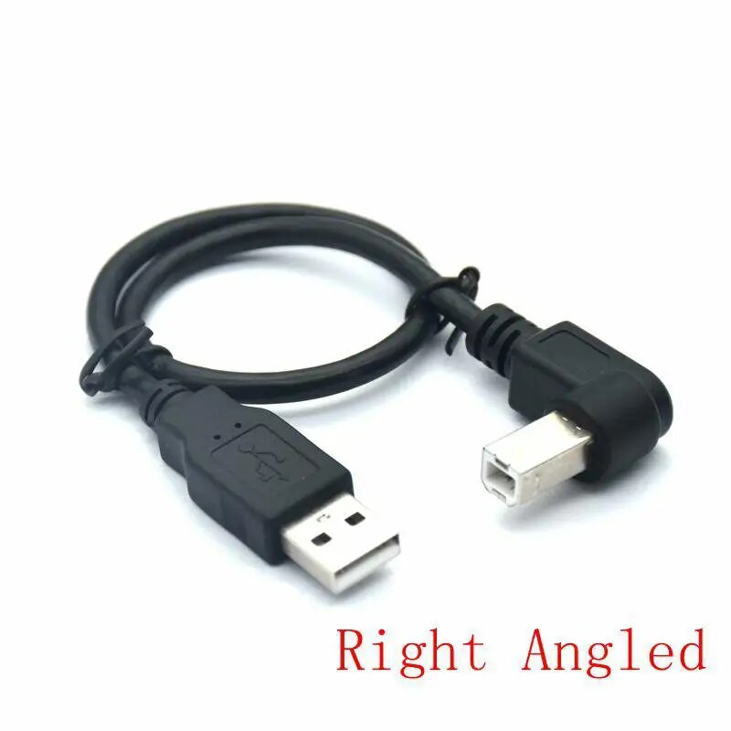 USB 2.0 A vīrs uz USB B cilpa B tips BM uz augšu un uz leju, pa labi un pa kreisi Printera skenera 90 grādu kabelis 50 cm 150 cm BM leņķiskais kabelis