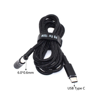 45W 65W 90W 100W USB tipo C PD įkrovimo kabelio laidas USB C kištukas Keitiklis į nešiojamojo kompiuterio maitinimo adapterio jungtį universaliems nešiojamiesiems kompiuteriams