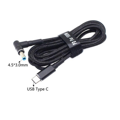 45W 65W 90W 100W USB tipo C PD įkrovimo kabelio laidas USB C kištukas Keitiklis į nešiojamojo kompiuterio maitinimo adapterio jungtį universaliems nešiojamiesiems kompiuteriams
