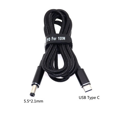 45W 65W 90W 100W USB tipo C PD įkrovimo kabelio laidas USB C kištukas Keitiklis į nešiojamojo kompiuterio maitinimo adapterio jungtį universaliems nešiojamiesiems kompiuteriams