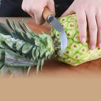 Белачка за ананас от неръждаема стомана Strawberry Huller Fruit Carving Knif Нехлъзгащи се кухненски аксесоари Pineapple Corer Slicer Cutter