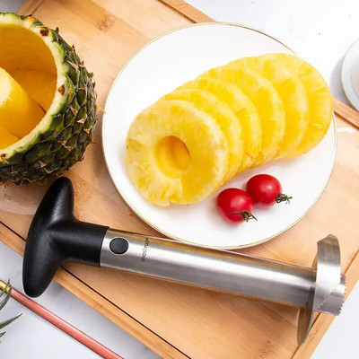 Rozsdamentes acél ananászmag szeletelő spirál ananász vágó gyümölcsmag hámozó száreltávolító pengék a konyhai eszközök egyszerű kimagozásához