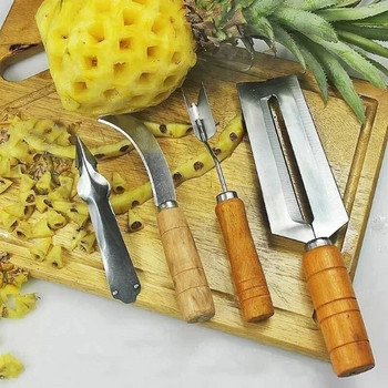 1 Σετ Νέο από ανοξείδωτο ατσάλι Αποφλοιωτής ανανά Σπόρος Αφαίρεσης Σπόρων Easy Sugarcane Knife Cutter Φρουτοσαλάτα λαχανικών Gadgets κουζίνας