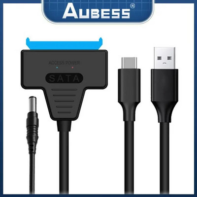 Aubess USB SATA 3 кабел Sata към USB 3.0 адаптер ДО 6 Gbps поддръжка 2,5-инчов външен SSD HDD твърд диск 22-пинов Sata III A25 2.0