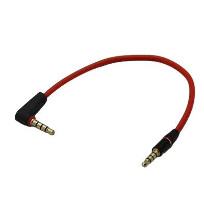 90-градусов ъглов къс 4-полюсен 3,5 мм до 3,5 мм аудио кабел щепсел жак 3,5 мъжки към мъжки слушалки за звук за кола за телефони 20/120 см