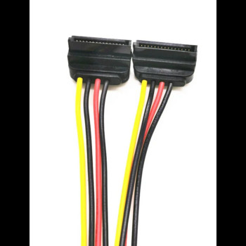 15-пинов SATA мъжки към 2 женски 15-пинов захранващ сплитер за твърд диск Висококачествен конектор захранващ кабел, подходящ за твърд диск