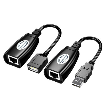 2 db USB-RJ45 LAN kábel hosszabbító adapter hosszabbító Cat5 felett RJ45 Cat6 patch kábel fekete hálózati tartozékok