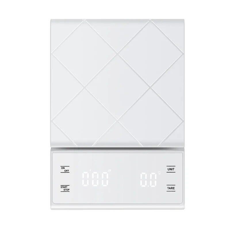 Kavos svarstyklės, laikmačio funkcija, skaitmeninis ekranas, maksimalus svoris 3 kg, tikslumas 0,1 g maisto virtuvės svarstyklės, gramų svoris, mažas balansas