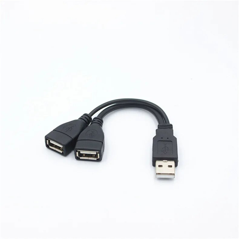 USB 2.0 pagarinājuma līnija Y datu kabeļi Strāvas adapteris Pārveidotājs Sadalītājs USB 2.0 Kabeļi 1 vīrišķais spraudnis uz 2 sieviešu kontaktligzda 15 cm