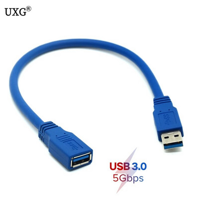 Стандартен 5Gbps супер скорост USB 3.0 A мъжки към женски удължителен кабел 0.3m син 30cm/1FT