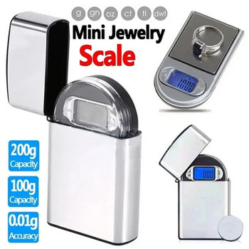 Mini Pocket Lighter Scale 50g/100g/200g Precision Digital Scales for For Jewelry Diamond Reloading Kitchen 0,01g Βάρος