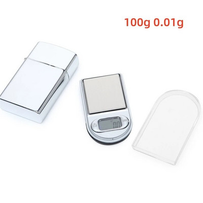 Mini kišeninės žiebtuvėlio svarstyklės 50g/100g/200g Tikslios skaitmeninės svarstyklės papuošalams deimantų perkrovimo virtuvei 0,01g Svoris