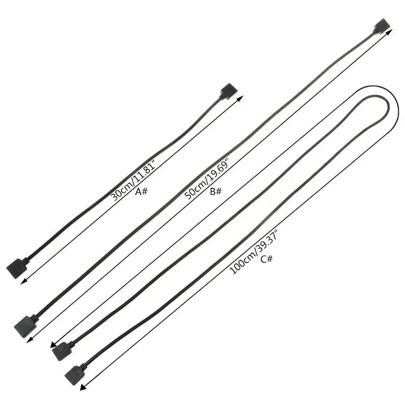 5 V 3 kontaktu datora mātesplates pagarinātāja kabelis RGB interfeisa savienotāja centrmezgla RGB sadalītāja kabelis datora šasijai augstas kvalitātes