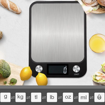 Кухненска везна 5/10/15 кг Претегляне на храна Кафе Баланс Цифрови везни Дизайн от неръждаема стомана Инструменти за измерване на готвене и печене