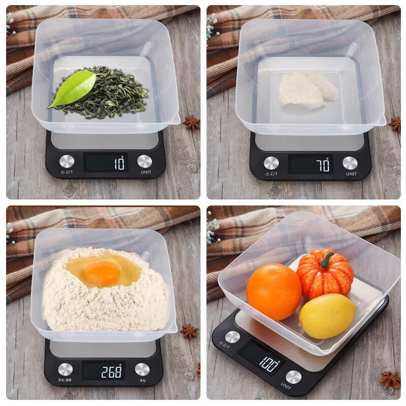Kuhinjska vaga 5/10/15 kg za vaganje hrane, kave, vaga, digitalna vaga, dizajn od nehrđajućeg čelika, mjerni alati za kuhanje i pečenje