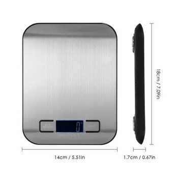 Ψηφιακή οθόνη LCD 5kg/10kg Ηλεκτρονική ζυγαριά κουζίνας Φορητό πάνελ από ανοξείδωτο χάλυβα Φορητό πολυλειτουργικό ζύγισμα Εργαλεία ψησίματος