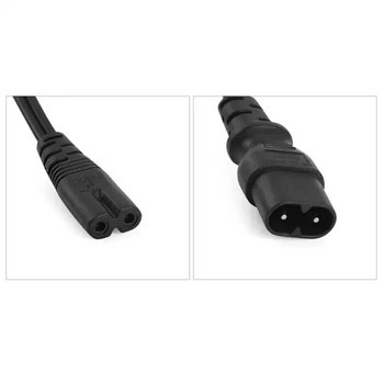 1PC IEC 320 C8 2Pin мъжки към 2 x C7 женски Y разделен захранващ кабел Около 28CM IEC 320 C7 до C8 удължителни кабели C8 мъжки към C7 женски