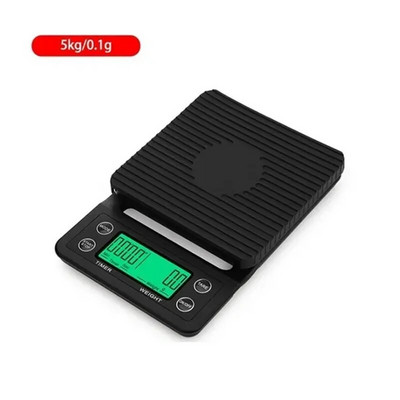 3/5 kg–0,1 g didelio tikslumo kavos svarstyklės su laikmačiu Daugiafunkcinės virtuvės svarstyklės Maisto svarstyklės LCD elektroninės skaitmeninės svarstyklės