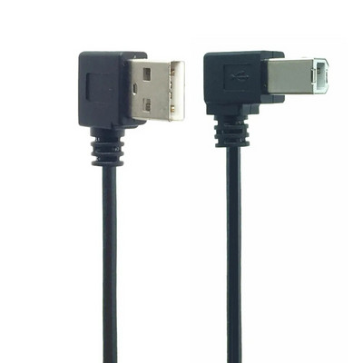 0.5M 1M 90 градуса USB 2.0 тип A мъжки към USB B мъжки тип B BM правоъгълен принтер скенер 90 градуса кабел 50cm BM ъглов кабел